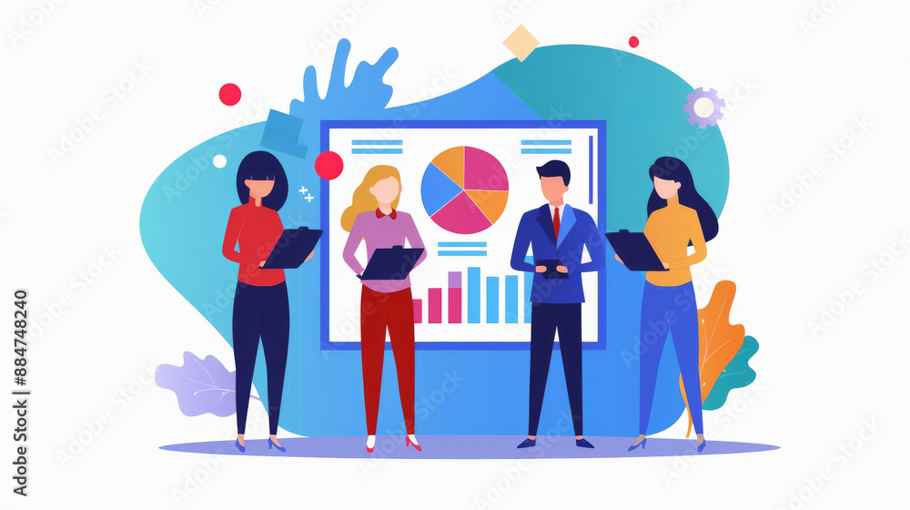 Strategic Business Team Leveraging AI-driven Competitive Analysis for Market Insights