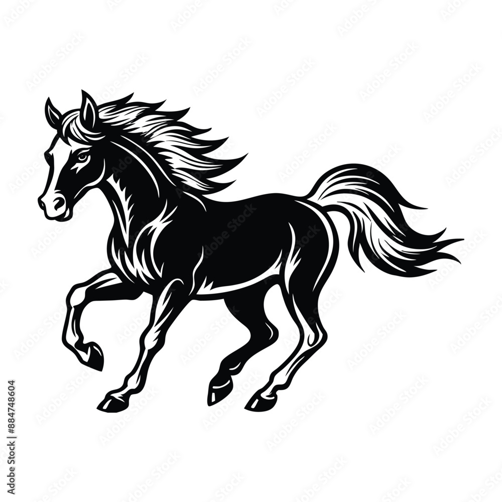 horse silhouette hand drawn illustration horse silhouette hand drawn illustration