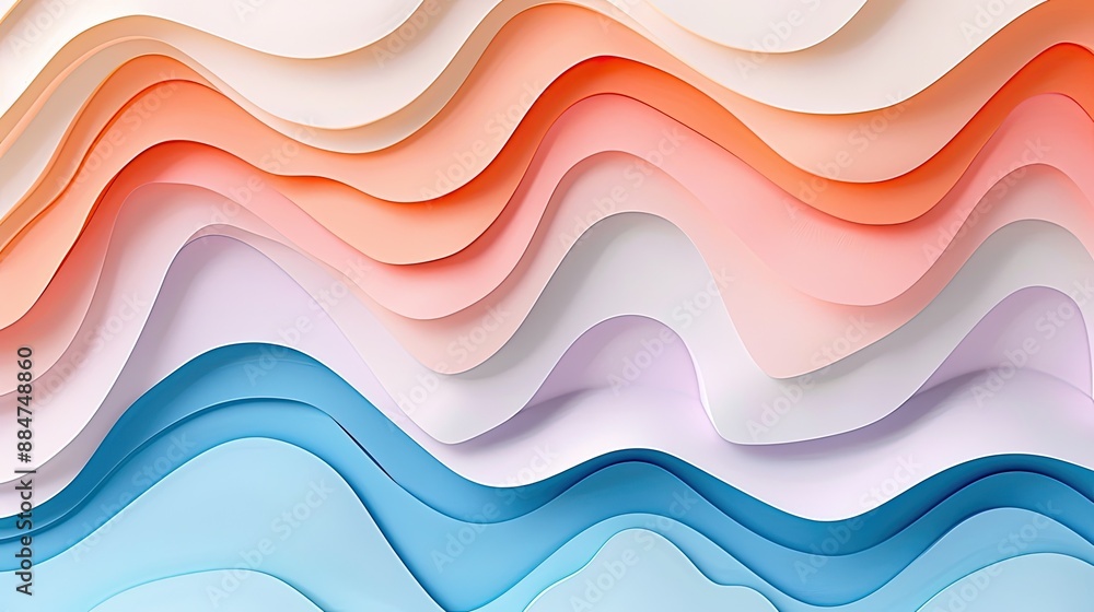 Abstract Landscape Illustration with Flowing Wave-Like Patterns in Vibrant Colors Abstract Landscape Illustration with Flowing Wave-Like Patterns in Vibrant Colors