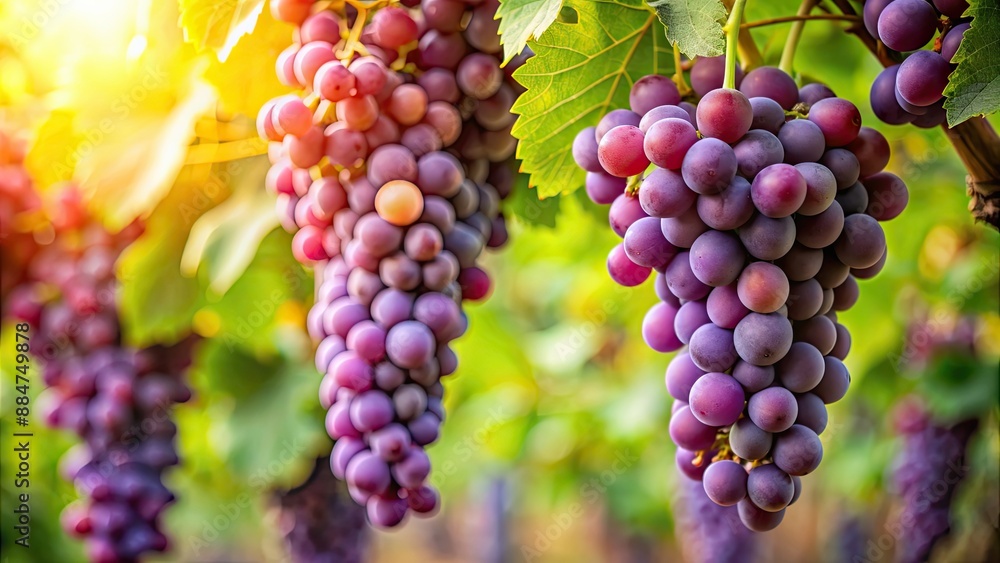 Juicy and ripe purple grapes on a vine , harvest, fruit, vineyard, organic, fresh, sweet, snack, bunch, gourmet, antioxidant Juicy and ripe purple grapes on a vine , harvest, fruit, vineyard, organic, fresh, sweet, snack, bunch, gourmet, antioxidant