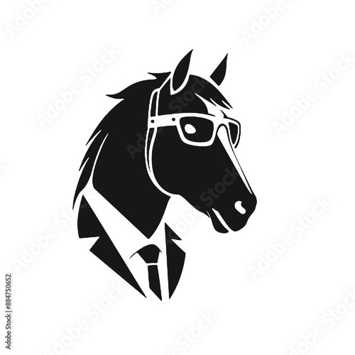 Horse in suit silhouette