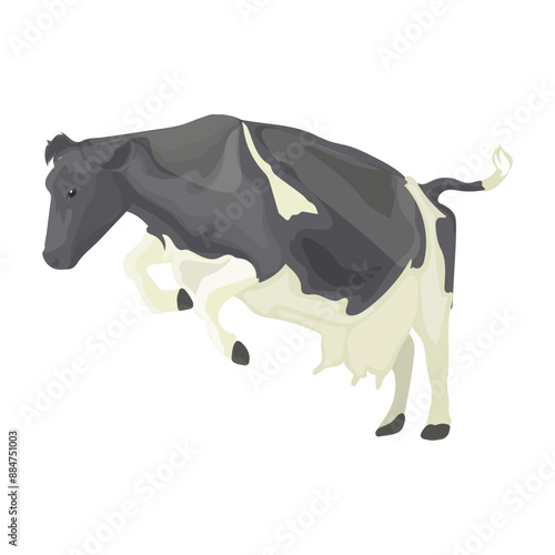 Dairy cow on a separate white background in vector format