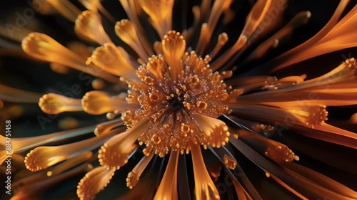 A of slender apical meristem cells arranged in a radial pattern resembling a budding flower.