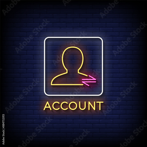 account symbol neon sign vector