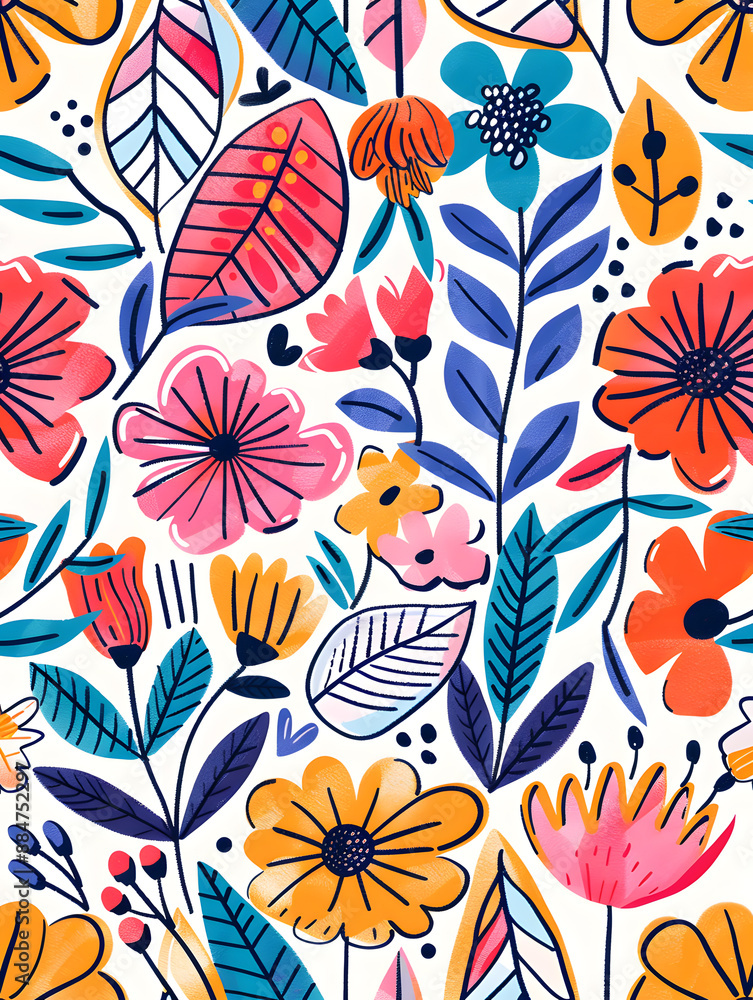 2D flower and leaf cards in various styles 2D flower and leaf cards in various styles