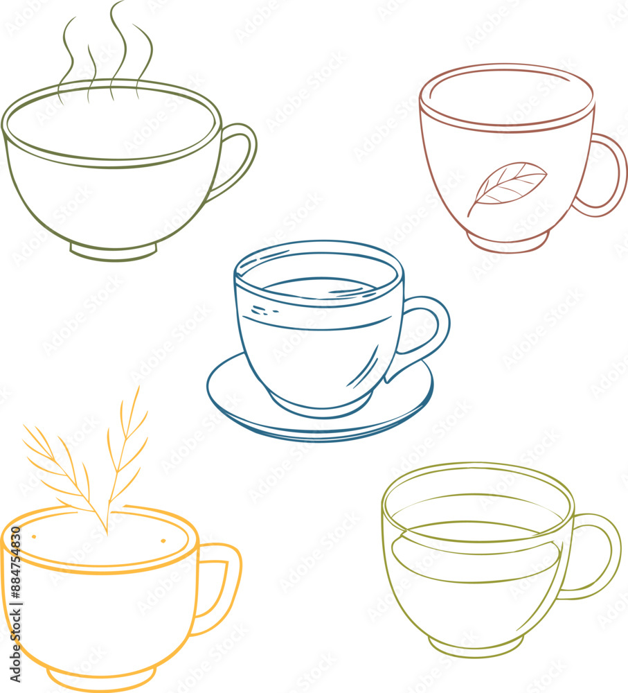 Obraz premium set of tea cups