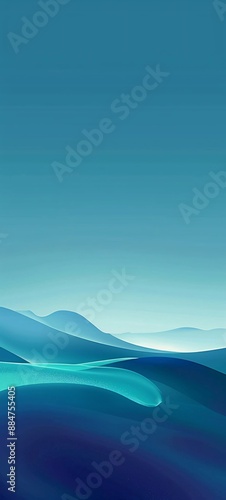 Abstract Blue Landscape with Soft Light