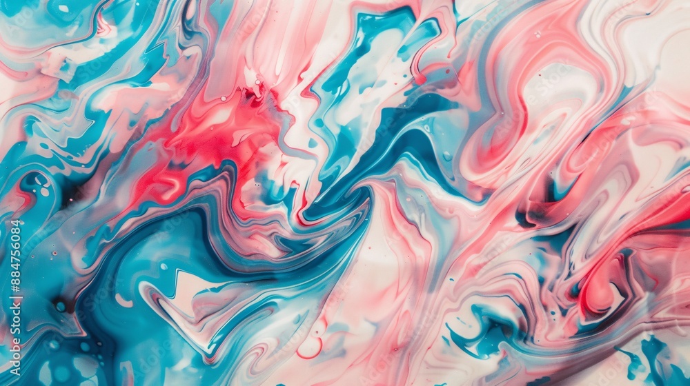 Abstract Swirling Blue, Red, and White Paint Abstract Swirling Blue, Red, and White Paint