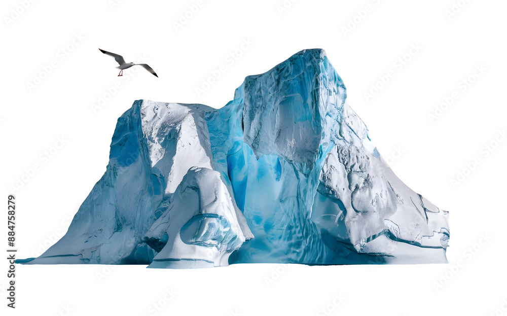 Obraz premium Massive Iceberg Floating in Polar Region Isolated on Transparent Background.