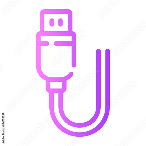 usb cable Line Gradient Icon