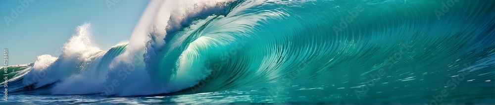 Ultrawide, abstract water ocean wave, blue, aqua, teal texture. Blue and white water wave web banner backdrop for copy space text. Ultrawide, abstract water ocean wave, blue, aqua, teal texture. Blue and white water wave web banner backdrop for copy space text.