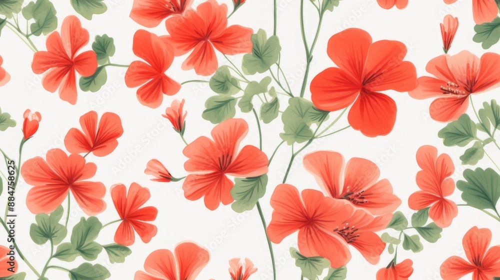 The dazzling pattern of pink Geranium flowers with green leaves brings a fresh and cheerful feel, making this background so vibrant and soul-warming. The dazzling pattern of pink Geranium flowers with green leaves brings a fresh and cheerful feel, making this background so vibrant and soul-warming.