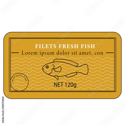 packaging label design of fillet fresh fish