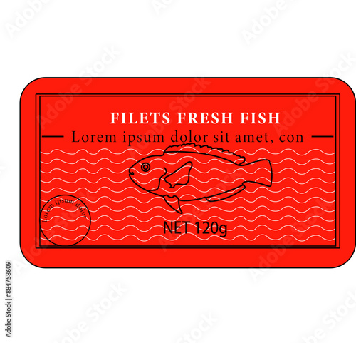 packaging label design of fillet fresh fish