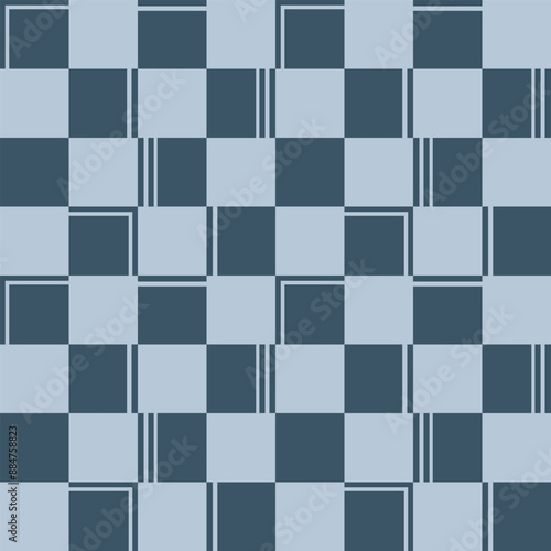 Japanese Classic Checkered Vector Seamless Pattern