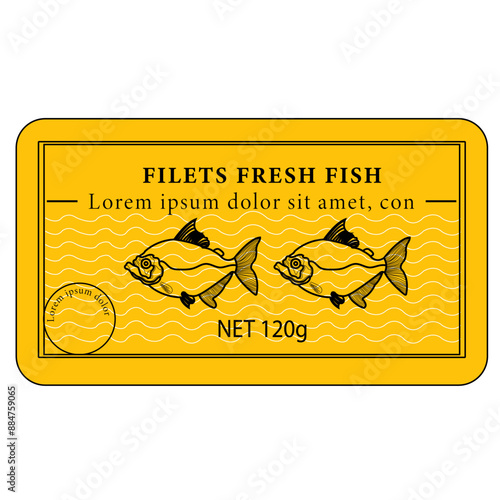 packaging label design of fillet fresh fish