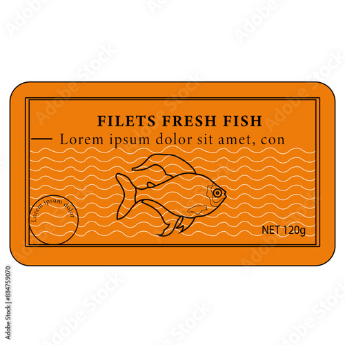 packaging label design of fillet fresh fish