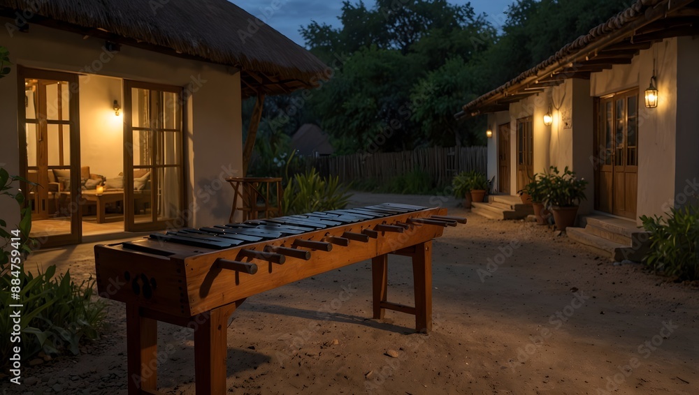 A peaceful evening where the sound of a marimba echoes through a quiet village ai_generated A peaceful evening where the sound of a marimba echoes through a quiet village ai_generated