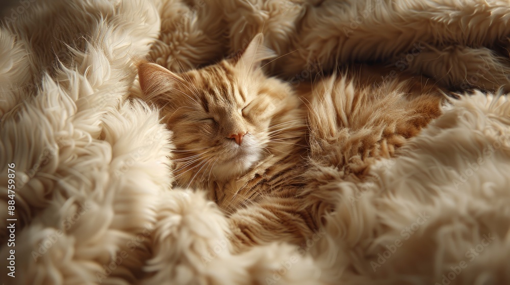 Fototapeta premium Soft and luxurious cat hair, showcasing its delicate texture and warmth