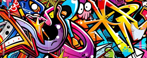 Abstract Graffiti Art with Vibrant Colors