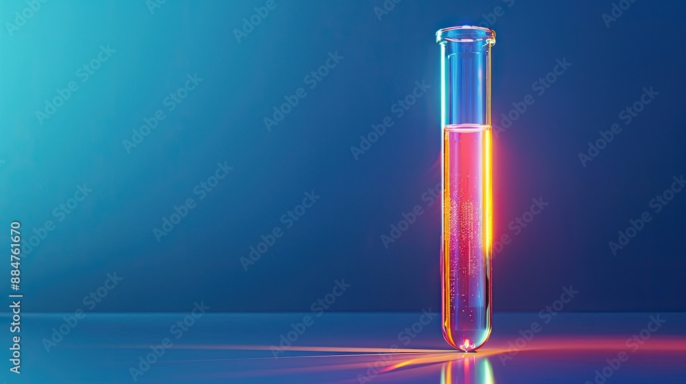 Hologram of a test tube on the blue background. Hologram of a test tube on the blue background.