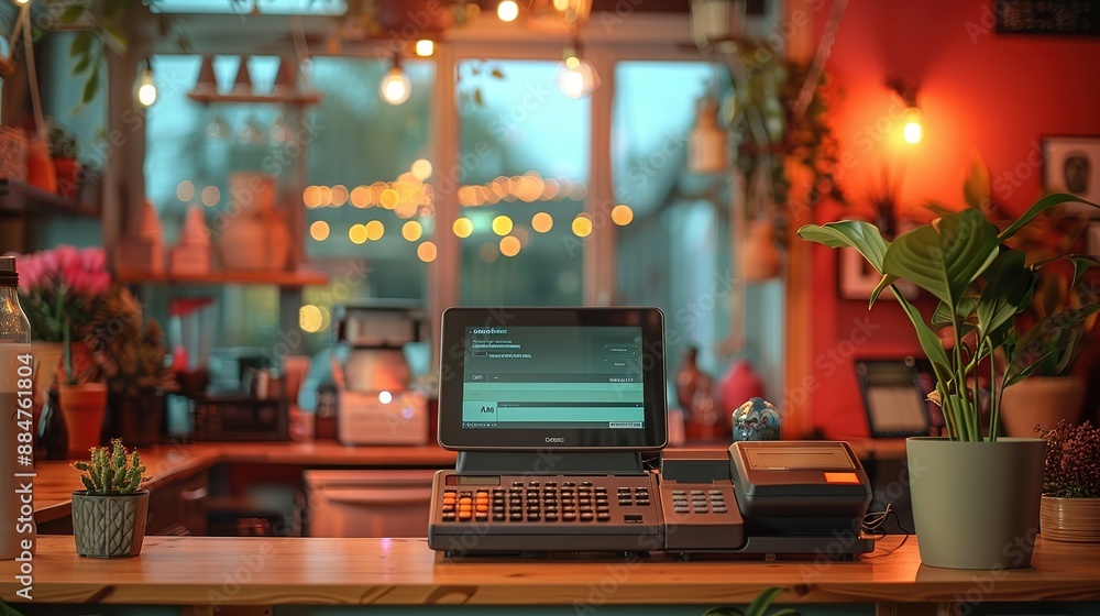 Cash Register Machine Positioned on Office Desk Cash Register Machine Positioned on Office Desk