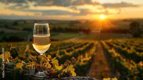 Sancerre Chavignol Vineyard's Fine White Wine, Cultivated on Flint Soil