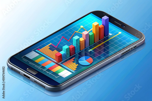 Wallpaper Mural tablet pc with graph Torontodigital.ca