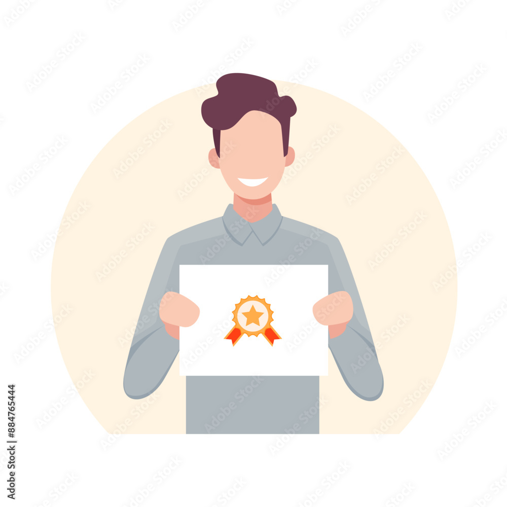 employees or students, A man in a suit hold a certificate on completion of education employees or students, A man in a suit hold a certificate on completion of education