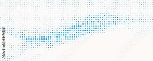 Abstract blue halftone dotted border