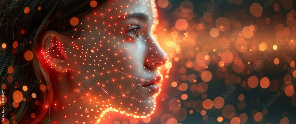 Fototapeta premium A captivating collage of futuristic robots, AI interactions, cybernetic advancements, and cosmic landscapes, highlighting humanity's integration with technology and the wonders of the digital and cosm