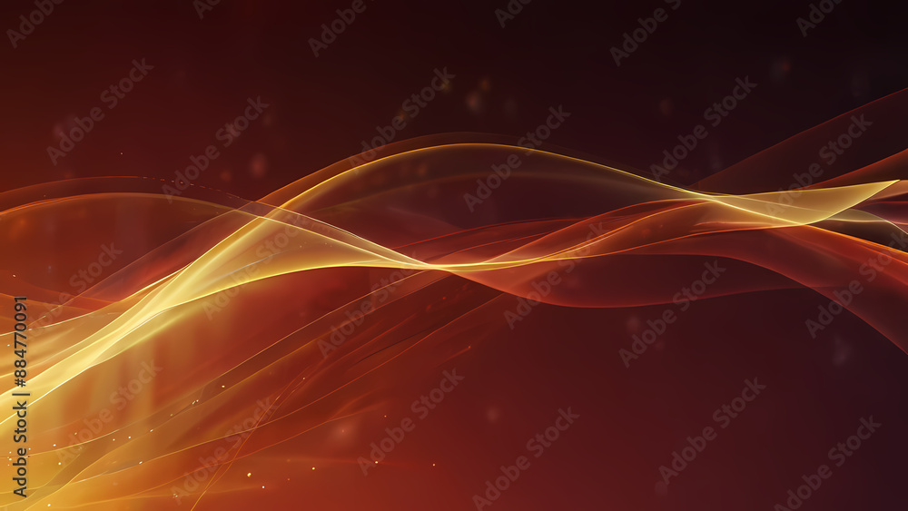 Fototapeta premium Abstract light background with soft, flowing waves of Red and Orange light