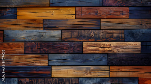 Background of multicolored wooden boards photo