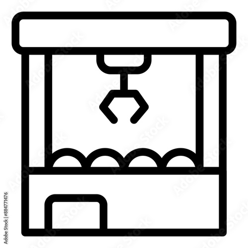 Claw machine icon with a classic retro arcade style.