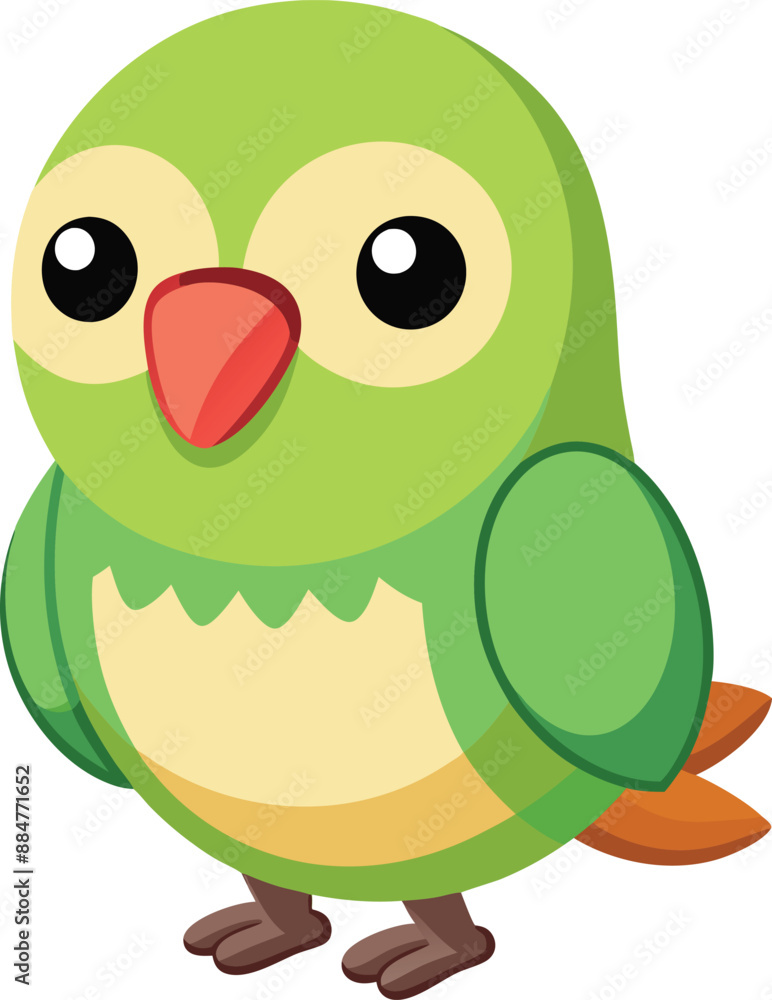 Fototapeta premium Adorable Cartoon Lovebird Vector. 