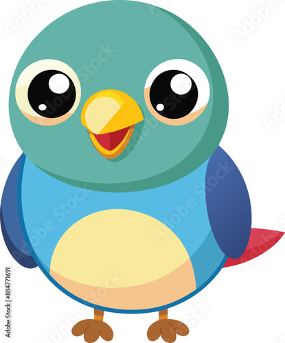 Adorable Cartoon Lovebird Vector. 