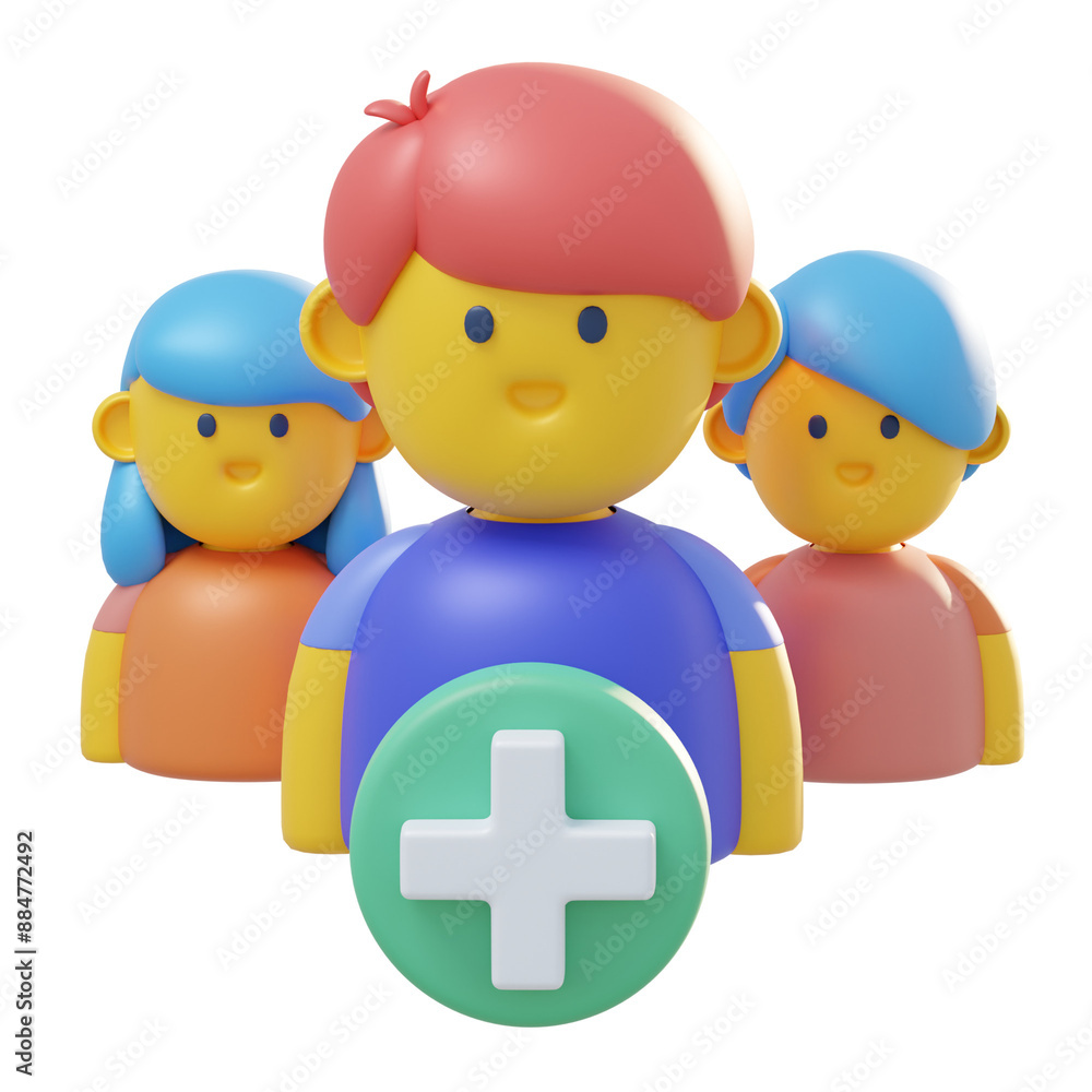 yellow red add to group 3d illustration yellow red add to group 3d illustration