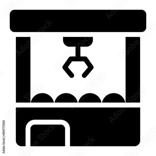 Claw machine icon with a classic retro arcade style.