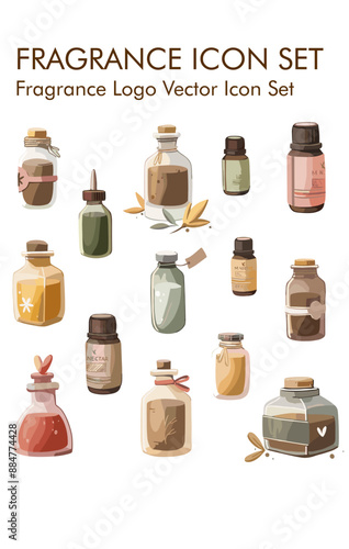 Fragrance logo vector Icon set