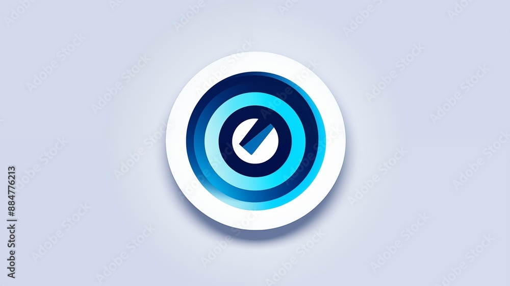 Concentric Circles with Gradient Blue Target Icon on White Background Concentric Circles with Gradient Blue Target Icon on White Background