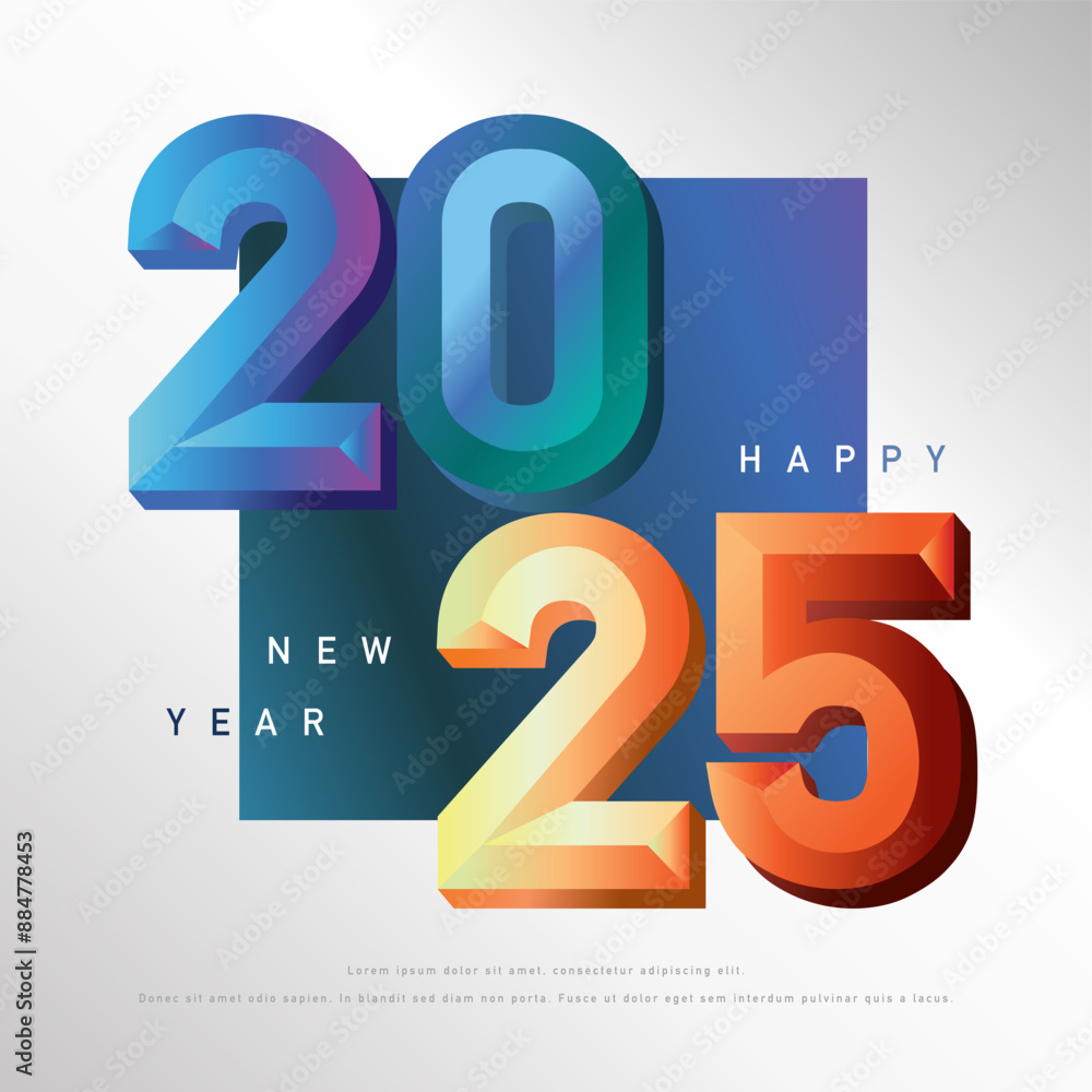 2025 happy are year with 3d gradient for horizontal design 2025 happy are year with 3d gradient for horizontal design