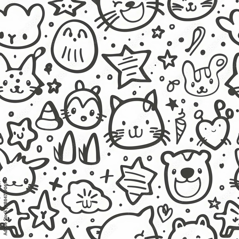 Adorable Animal Faces: A Hand-Drawn Symphony of Cuteness Adorable Animal Faces: A Hand-Drawn Symphony of Cuteness