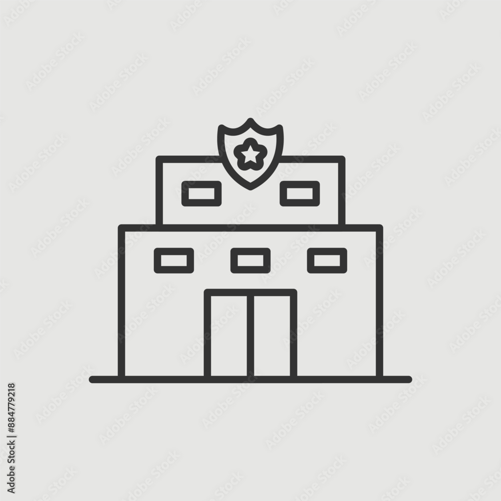 Vector Simple Isolated Police Station Icon Vector Simple Isolated Police Station Icon