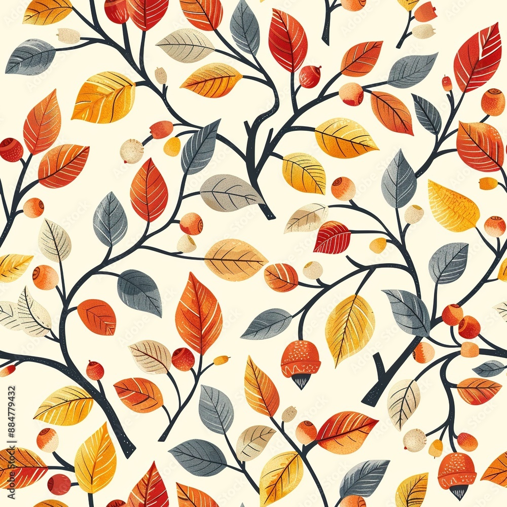 Fototapeta premium Autumn Tapestry: A Symphony of Golden Hues and Earthy Tones