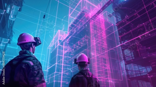 Fototapeta Naklejka Na Ścianę i Meble -  Virtual Reality Construction
