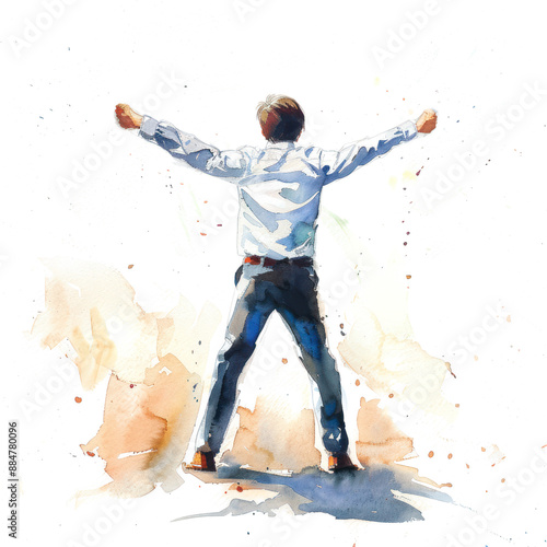 Success watercolor illustration isolated on transparent. png file for art work, posters, posters, cards, holiday decor.
