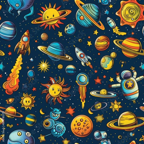 Cosmic Symphony: A Hand-Drawn Space Adventure