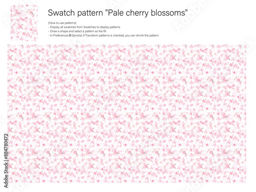 Pale cherry background.Swatch patterns for Adobe Illustrator. Seamless image that can be scaled to any size.