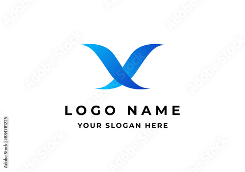 Logo abstract letter X combine bird fly, Logo identity Bird and X. Editable file