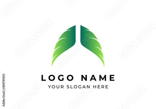 Logo Lungs and Wings combine, Healthcare, Lungs care Logo design idenity. Editable file